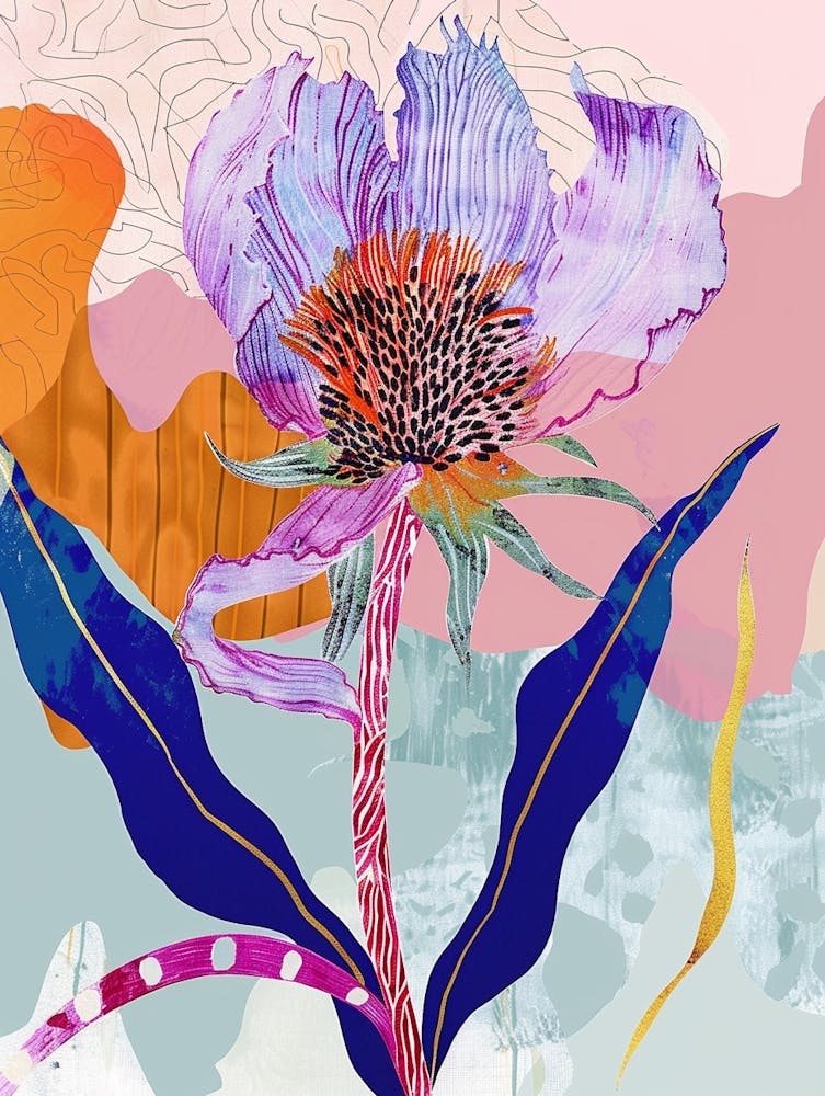 Colourful Flower Illustration Globe Amaranth 4