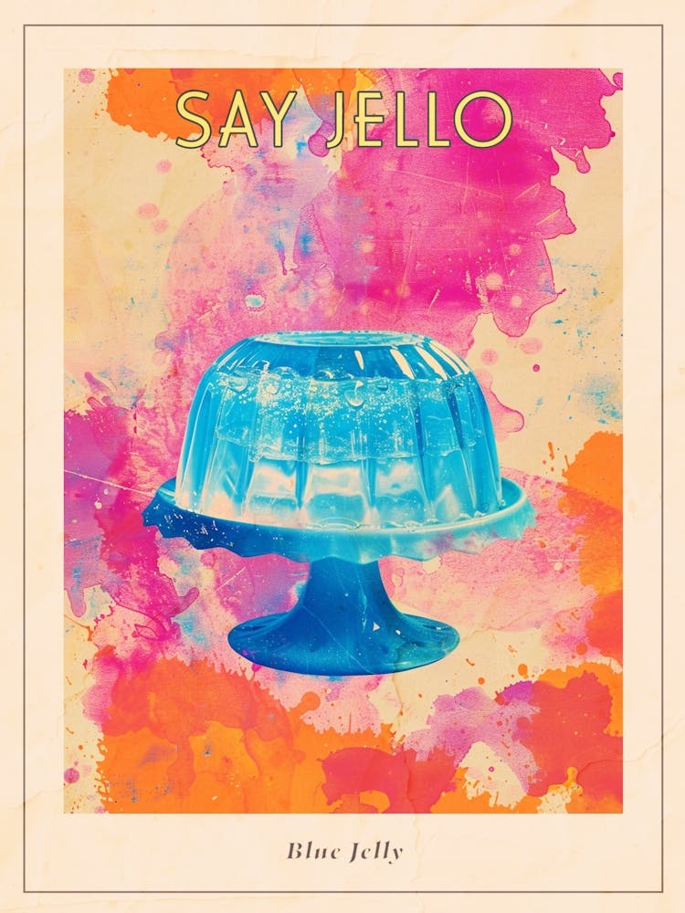 Blue Jelly Retro Space Collage 2 Poster
