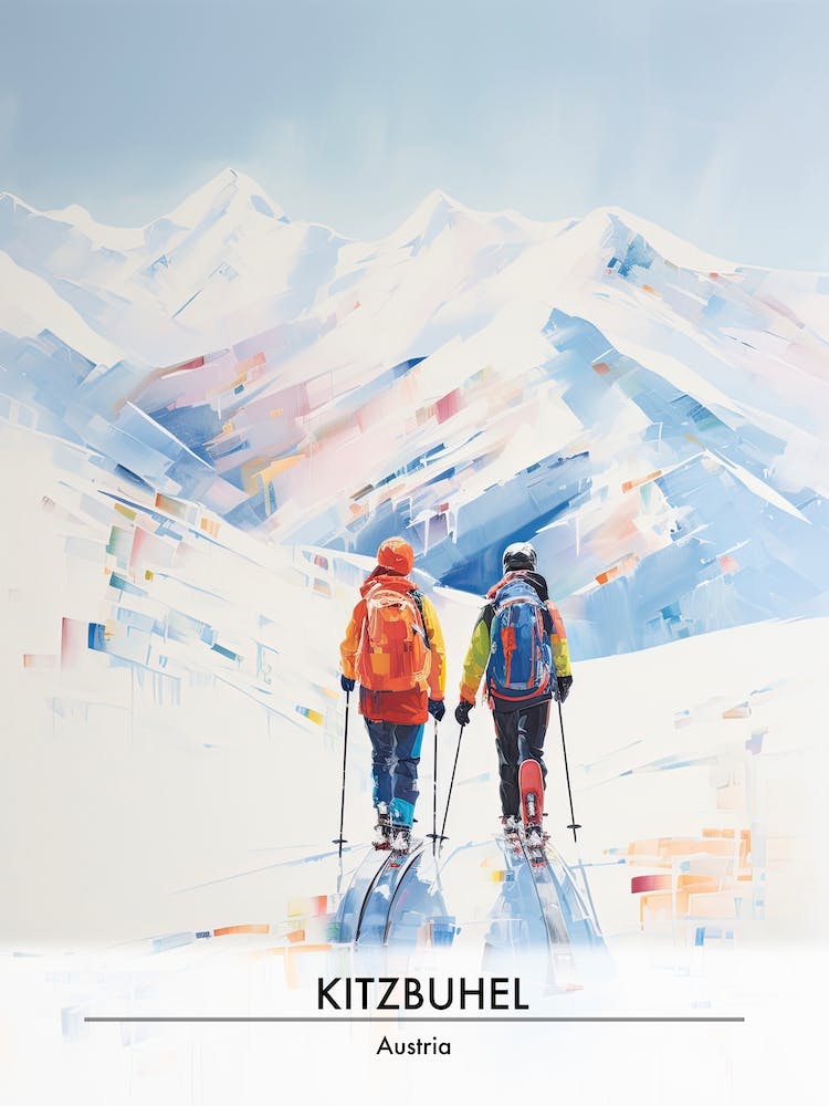 Kitzbuhel   Austria, Ski Resort Poster Illustration 1
