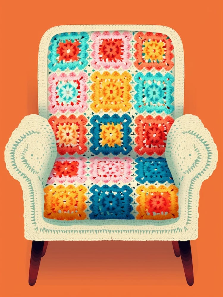 Vintage Crochet Chair Illustration 4
