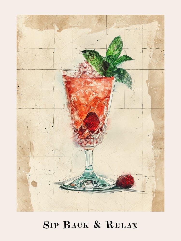 Sip Back & Relax Cocktail Poster 2