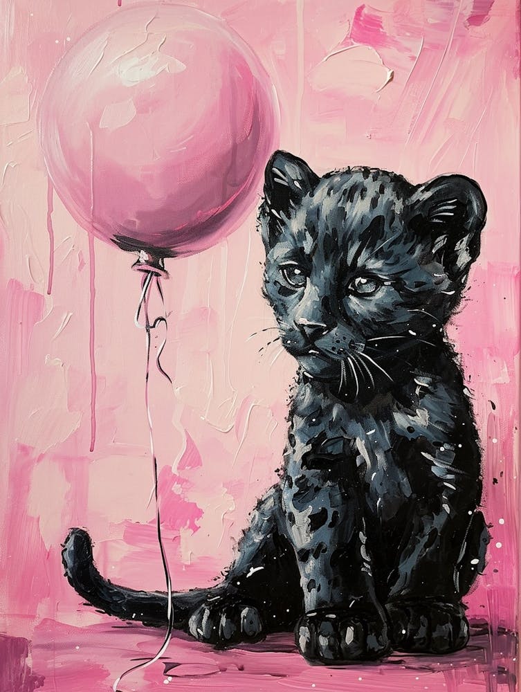 Cute Black Panther 1 With Balloon