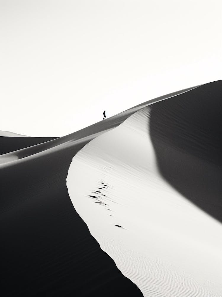 Sahara Desert, Black And White Analogue Photograph 1