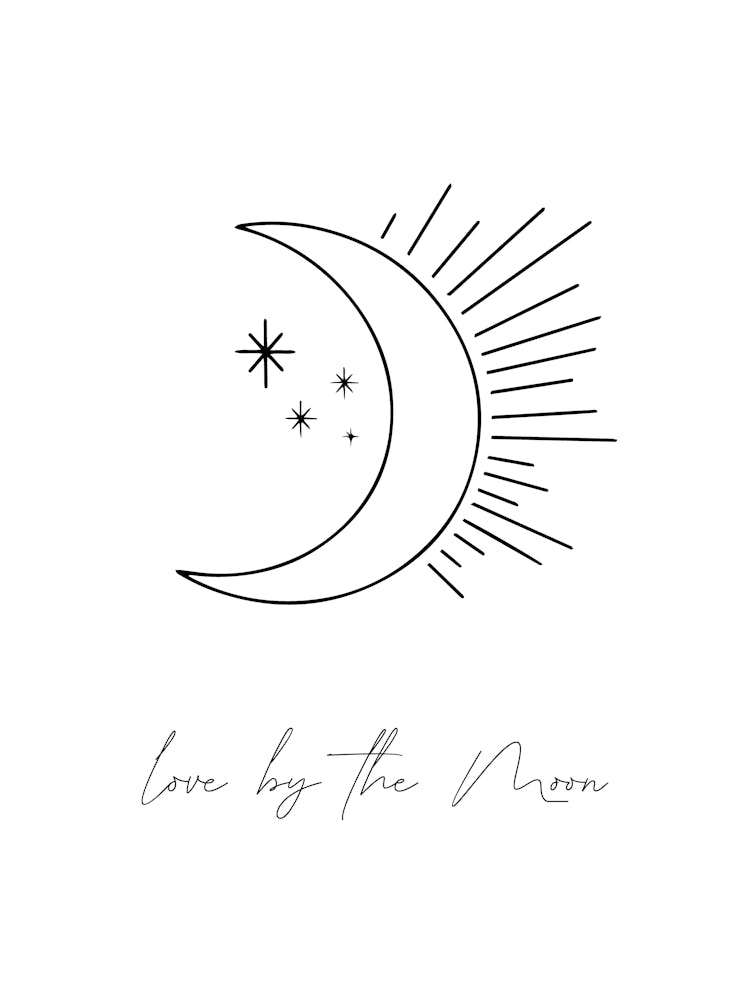 Love By the Moon, Boho Line Art
