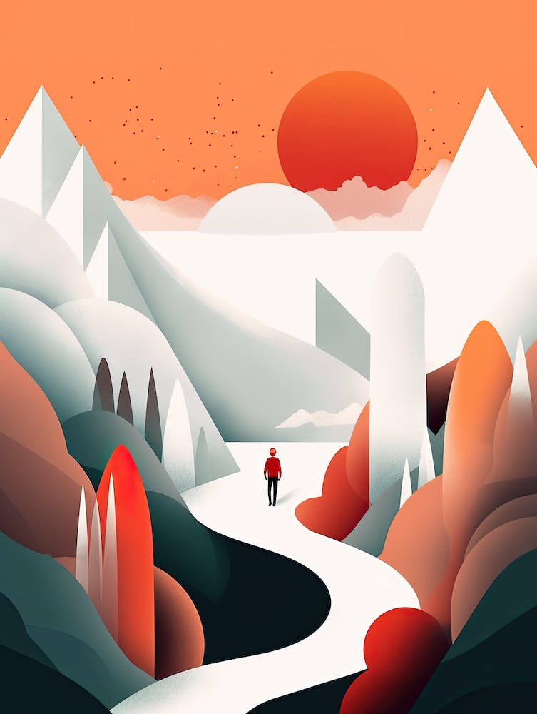 Her Whimsical Muse: Woman in Minimalist Expression