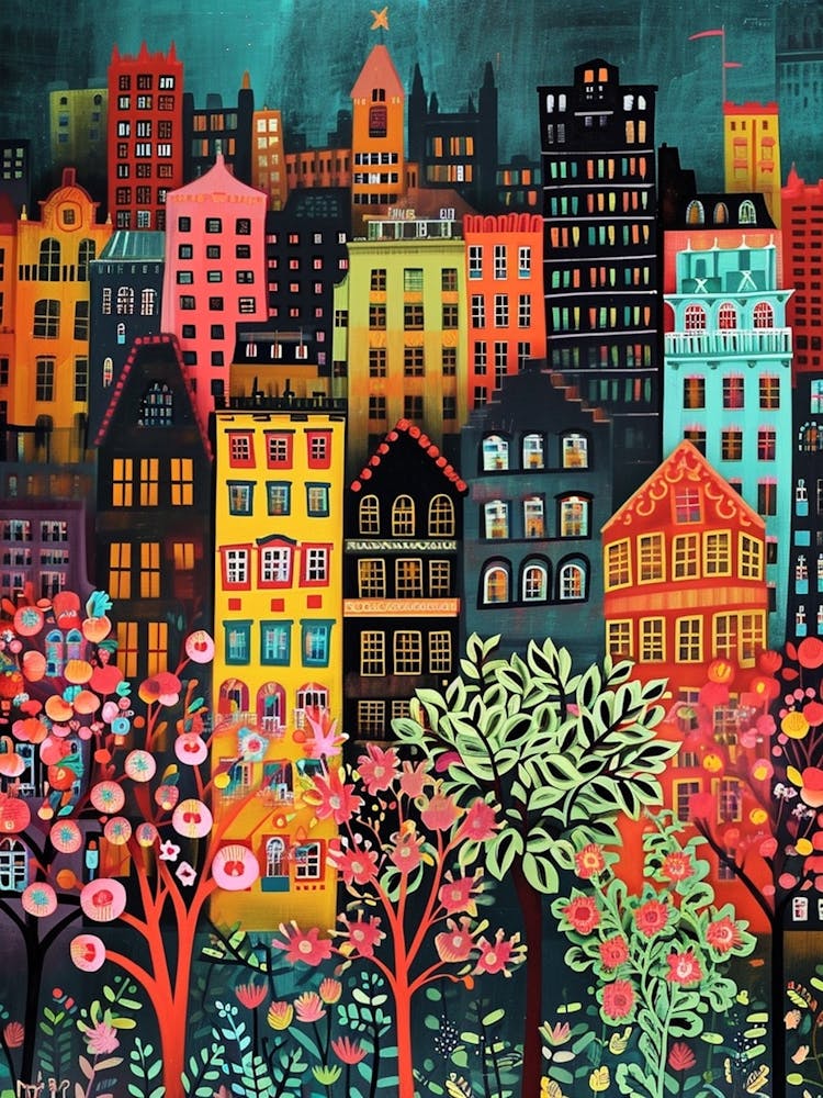Kitsch Colourful Cityscape Patterns 2