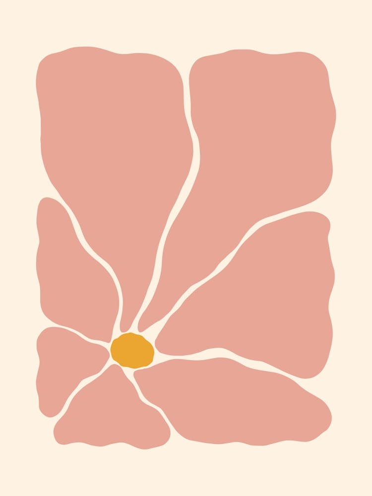 Fleur Abstraite 03 - Rose Moyen