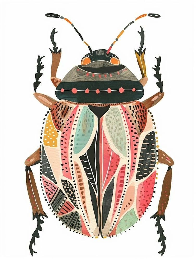Colourful Insect Illustration June Bug 9