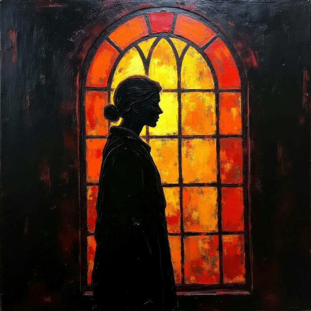 Silhouette Of A Woman In Front Of A Window