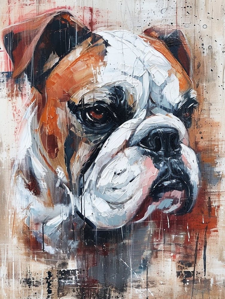 Bulldog Acrylic Painting 6