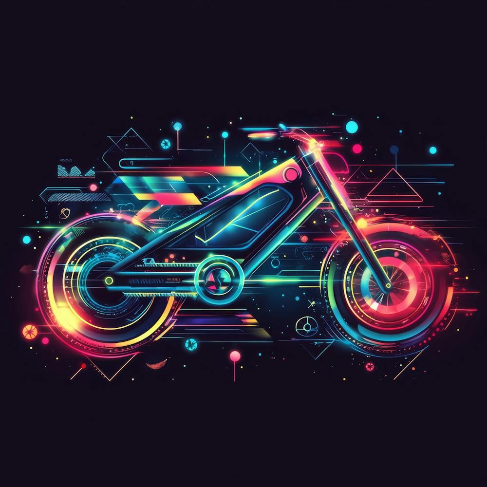 Neon Motorcycle print 1