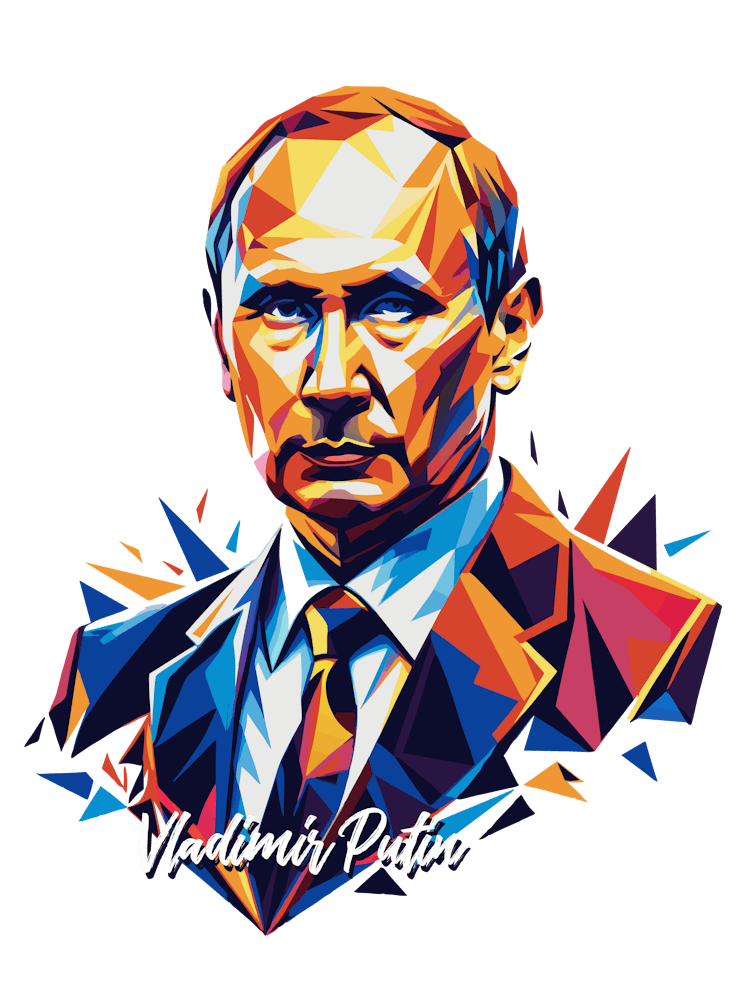 Vladimir Putin 01 Portrait WPAP Pop Art