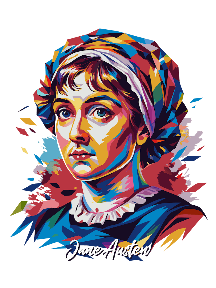 Jane Austen 03 Portrait WPAP Pop Art