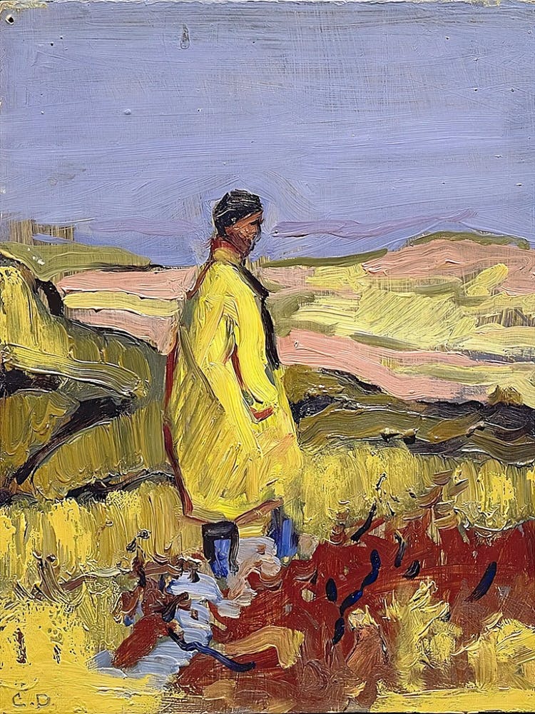 Man Standing On Dunes, Landscape, Maine, Charles Demuth