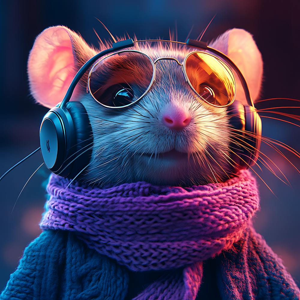 Cool Rat With Headphones 10
