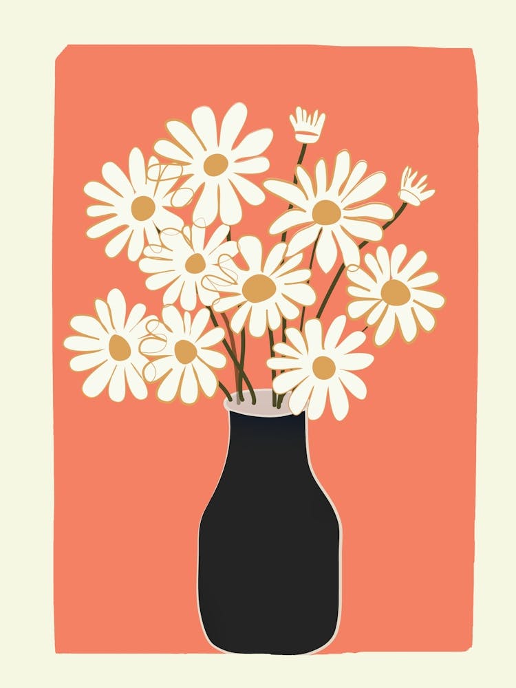 White Daisy Bouquets in Vase 2