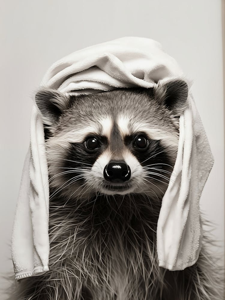 Racoon Poster, Animal Wall Art, Bathroom Decor, Racoon Gift, Racoon Home Decor, Animal Bathroom Art, Bathroom Poster,