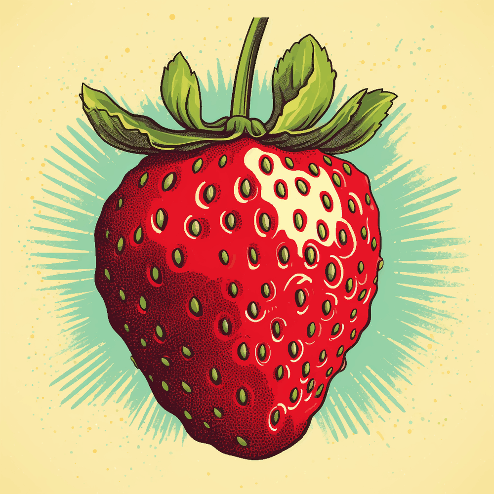 Pop Art Strawberry Illustration