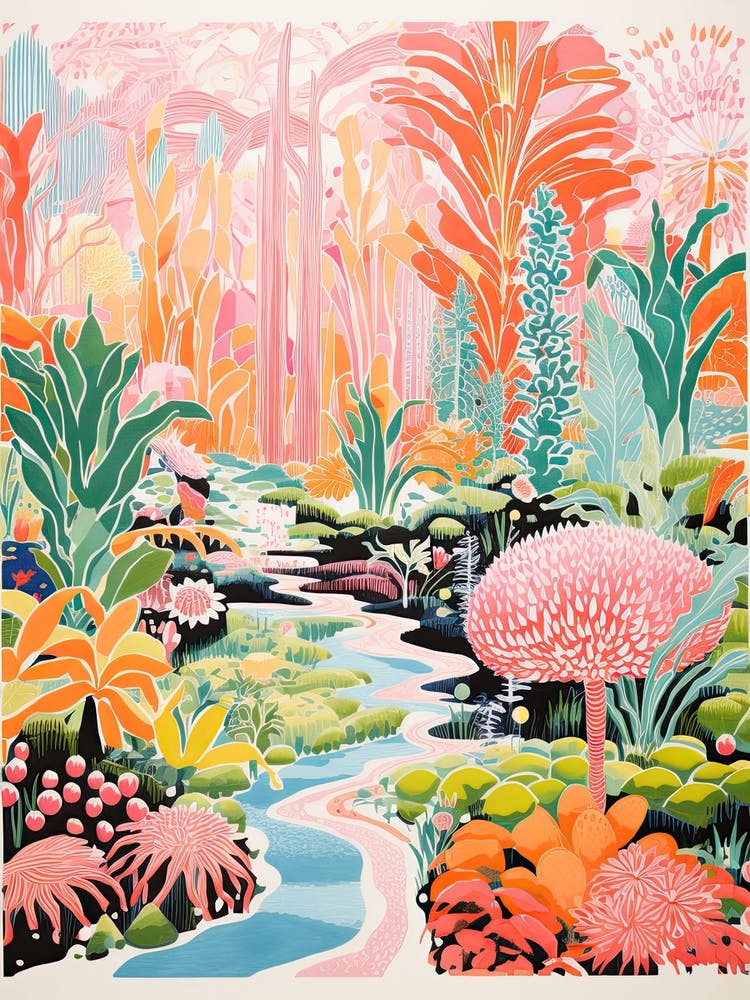 Melbourne Gardens Abstrakt Riso-Stil 4