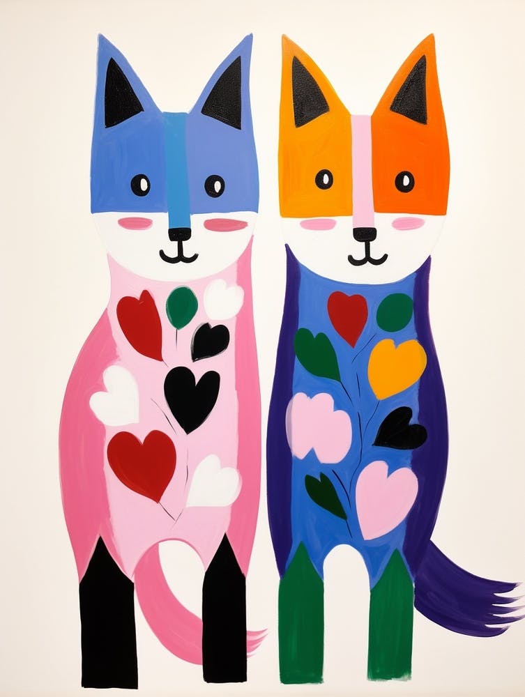 Art Animalier Coloré pour Enfants Renard Arctique 1