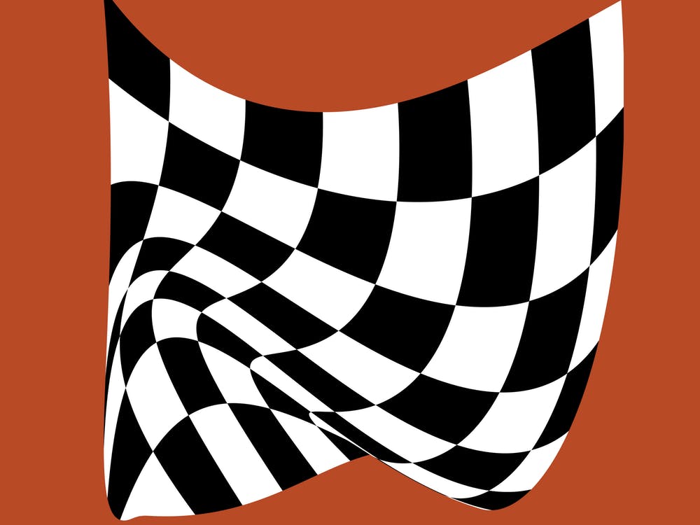 Brown With Checkered Flag