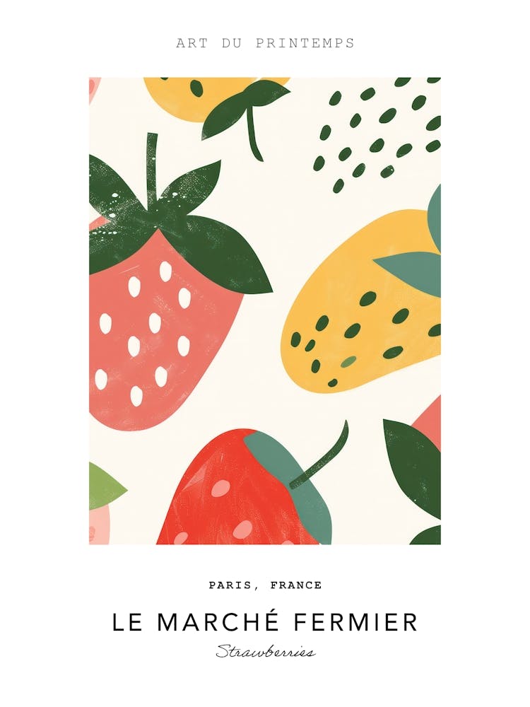 Fraises Le Marché Fermier Affiche 1