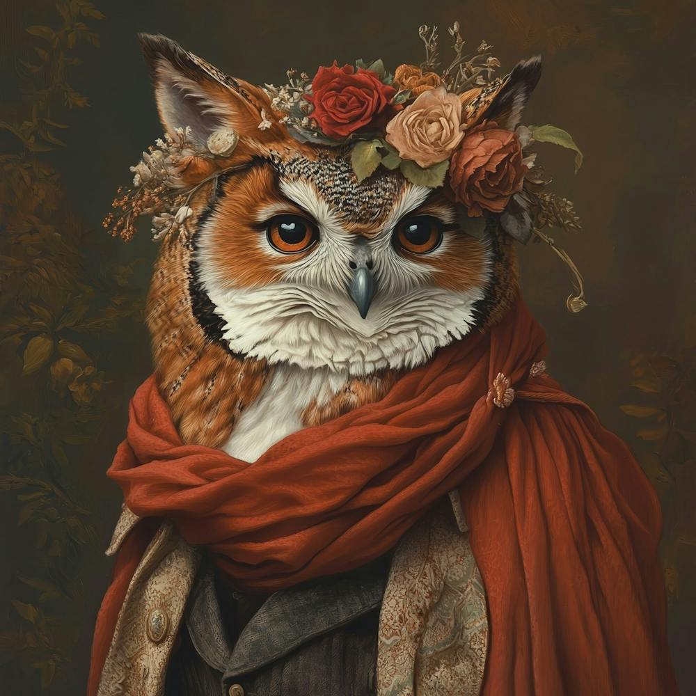 Owl In A Crown Art