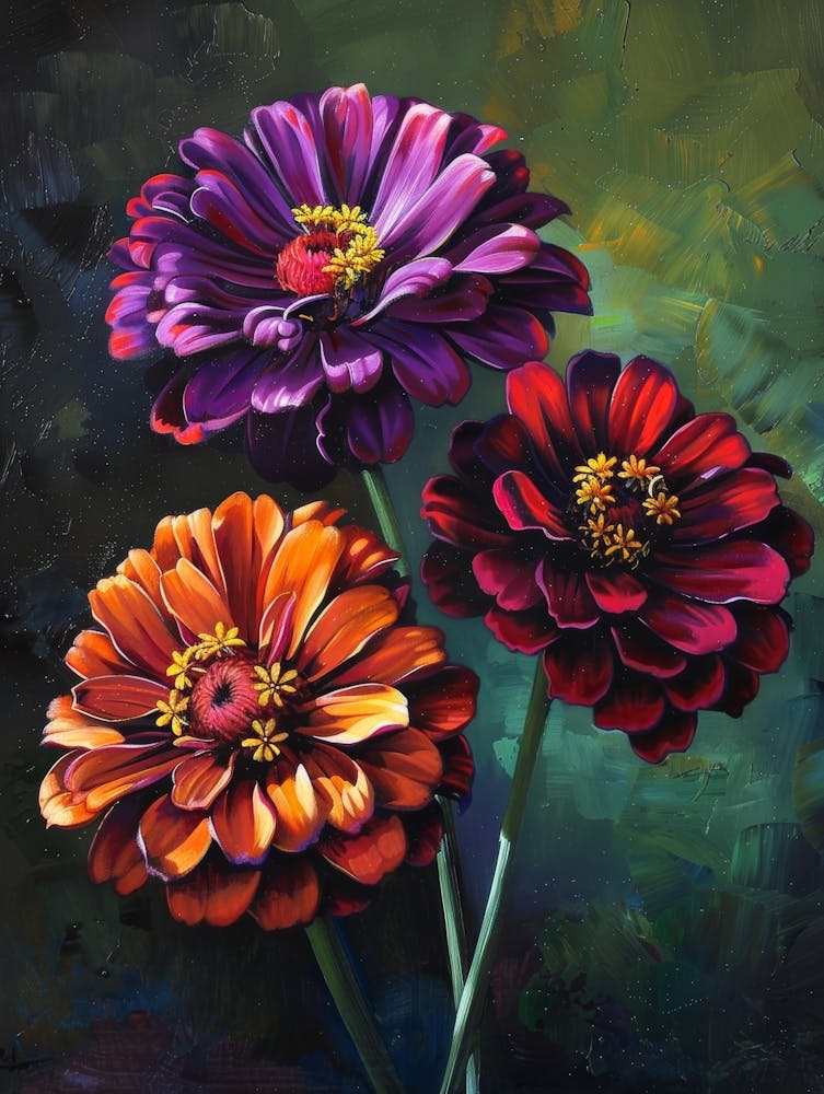 Three Zinnias