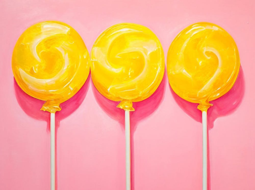 Modern Still Life Pop Art Painting, Colorful Food Print, Trendy Retro Painting, Minimalist Wall Decor, Lollipop Print, Printable Wall Art
