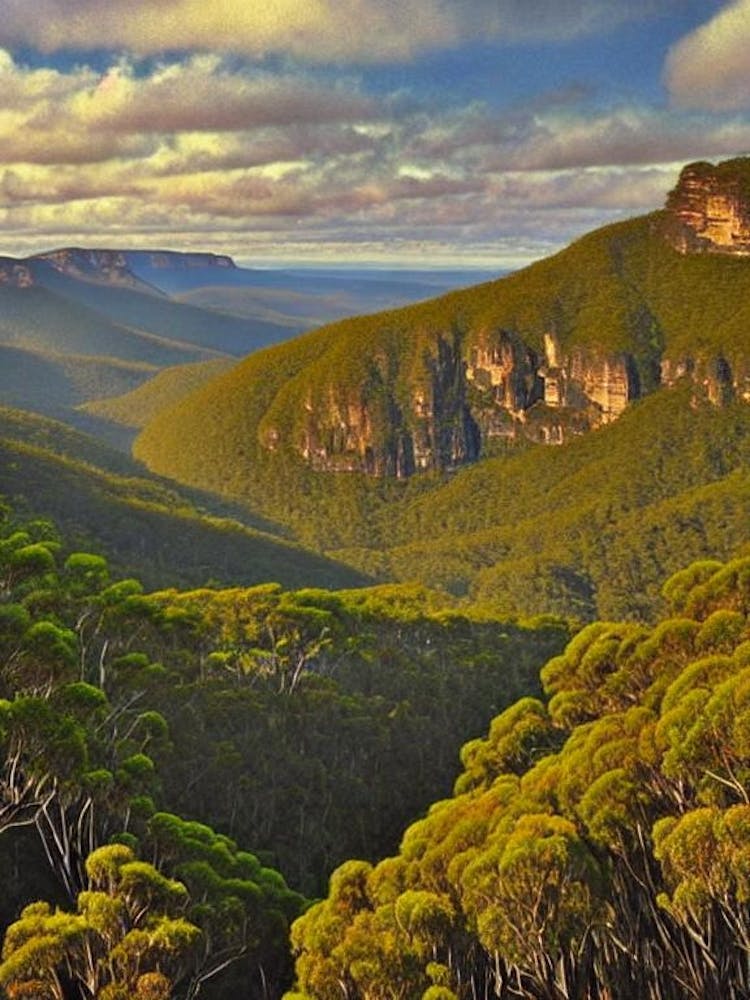Blue Mountains National Park Australia Vintage Poster