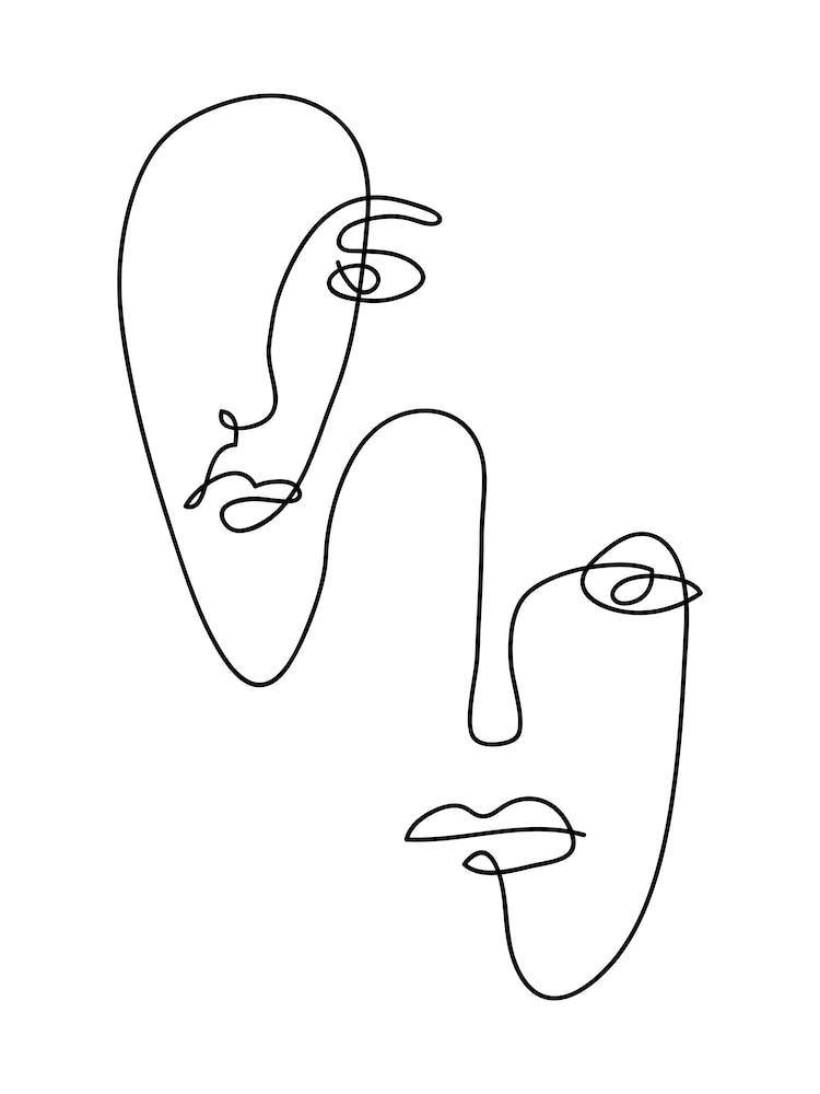 Abstract face line art 3