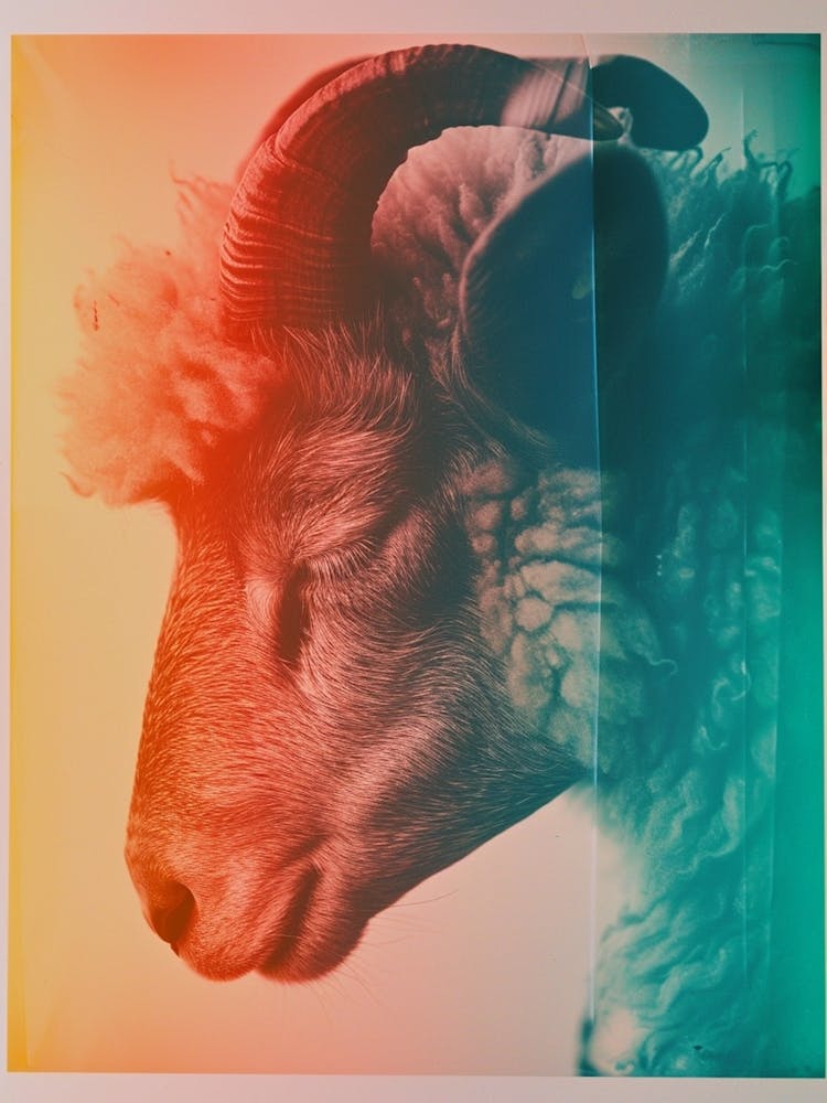 Polaroid Sheep Portrait 1