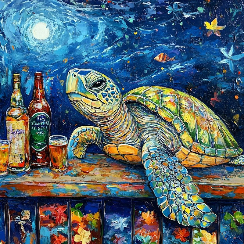 Sea Turtle At The Beach Bar 1