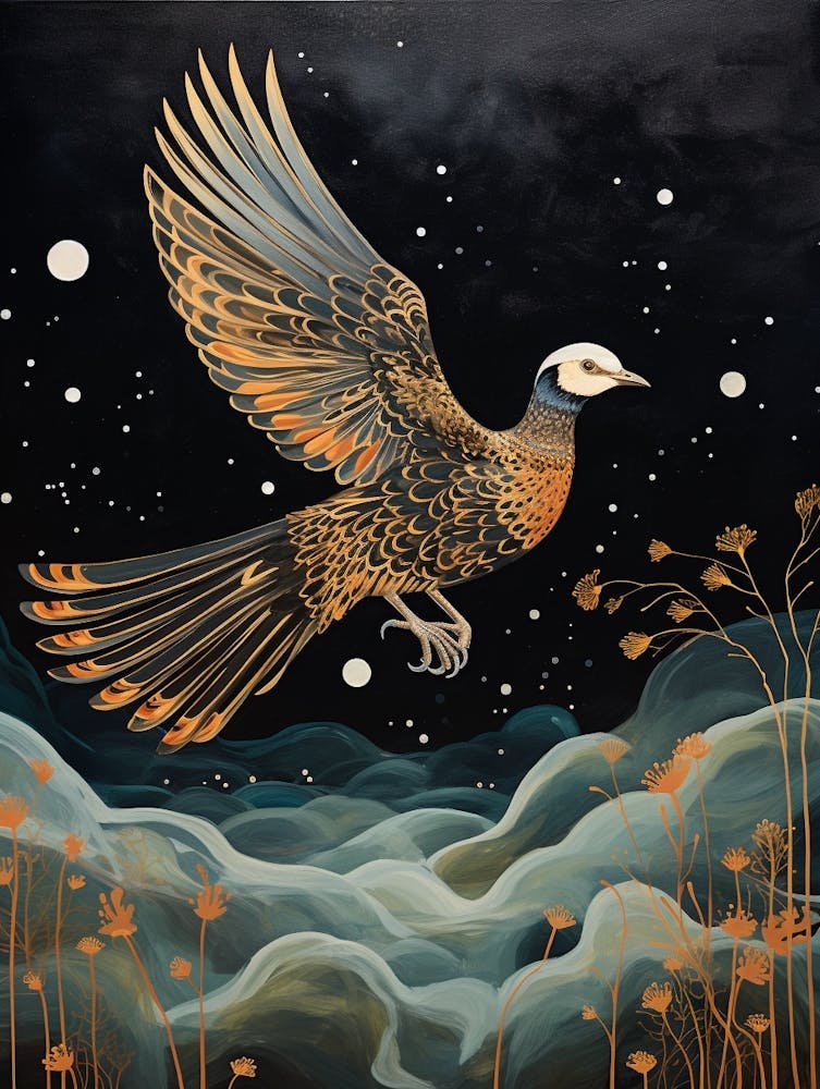 Pheasant 6 Gold Detail Painting