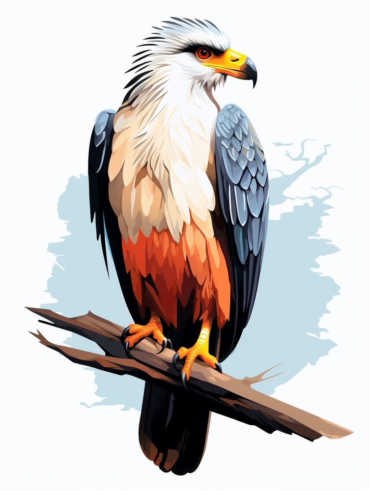 Colourful Geometric Bird Crested Caracara 1