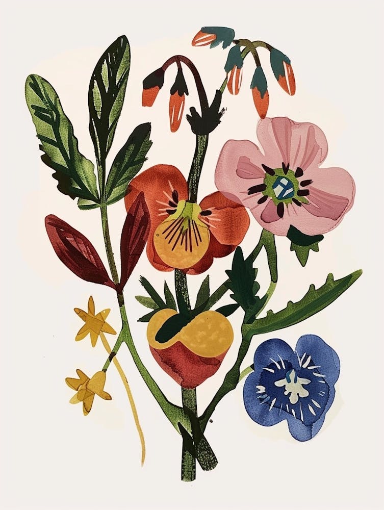 Painted Florals Bleeding Heart 1