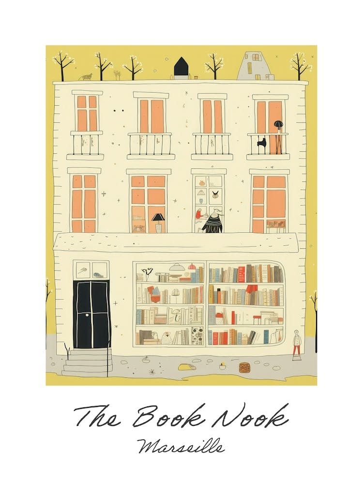 Marseille The Book Nook Pastel Colours 3 Poster