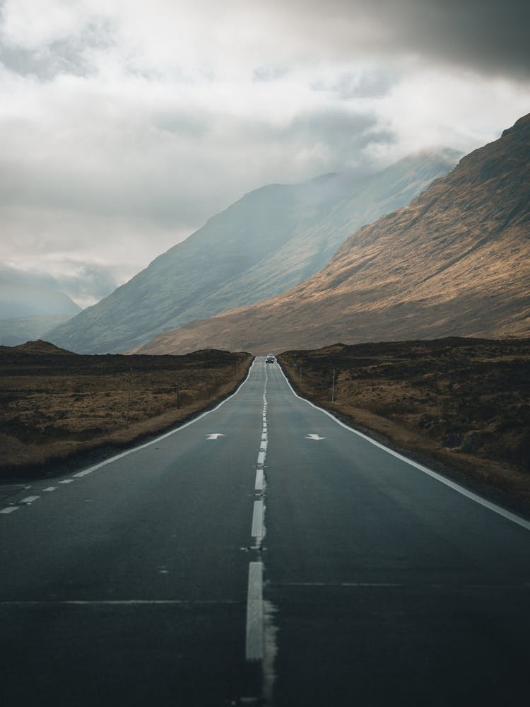 Empty Road In The Mountains