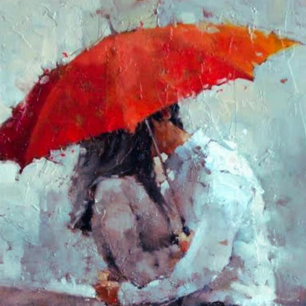 Kissing Under An Umbrella