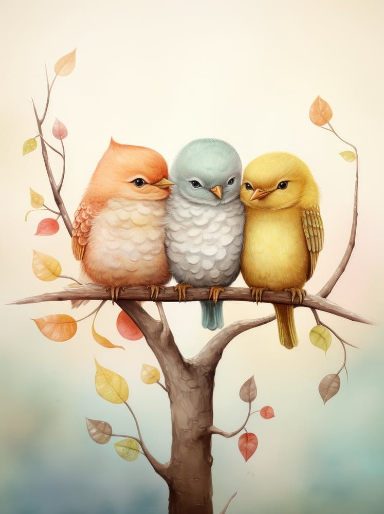 Three Birds On A Tree