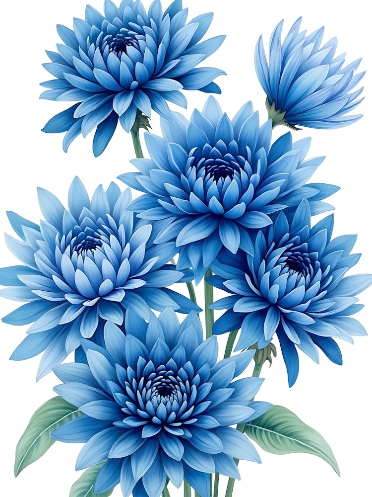 Airy Blue Floral Wishes