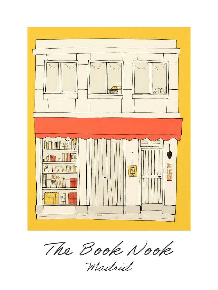 Madrid The Book Nook Pastel Colours 1 Poster