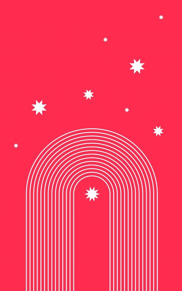 Rainbow Pink Arches Stars