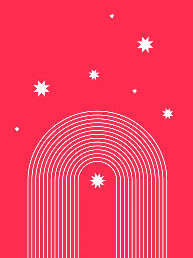 Rainbow Pink Arches Stars