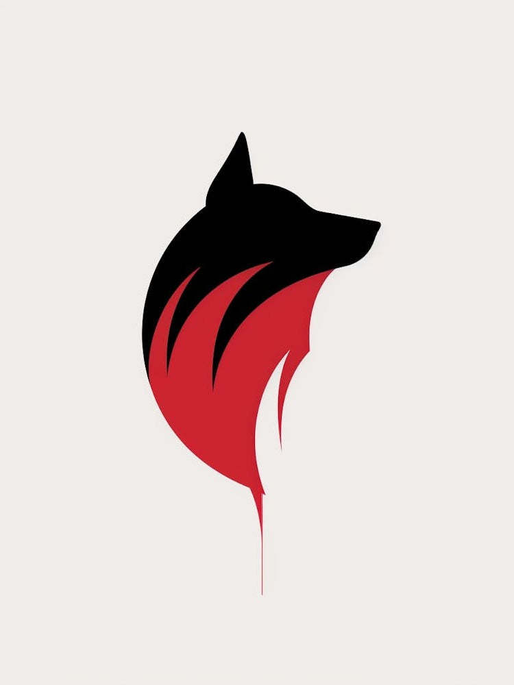 Wolf Minimalist Abstract 3