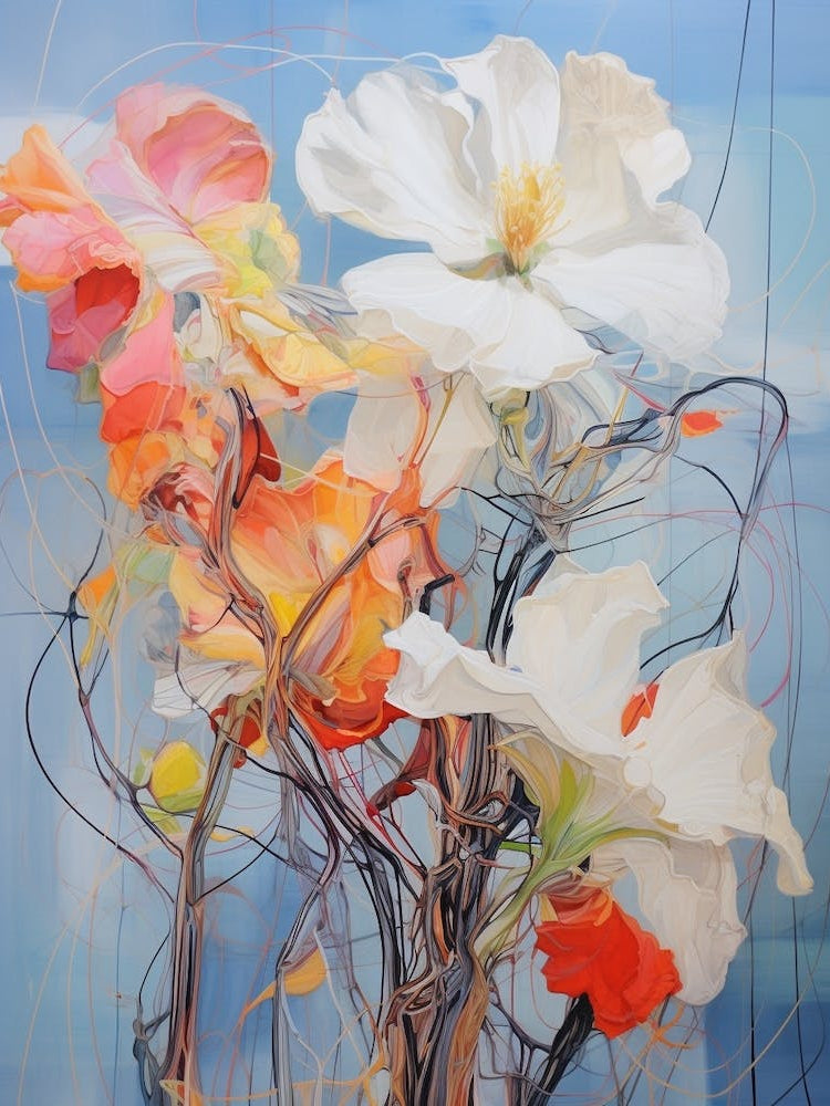 Abstract Flower Painting Moonflower 1