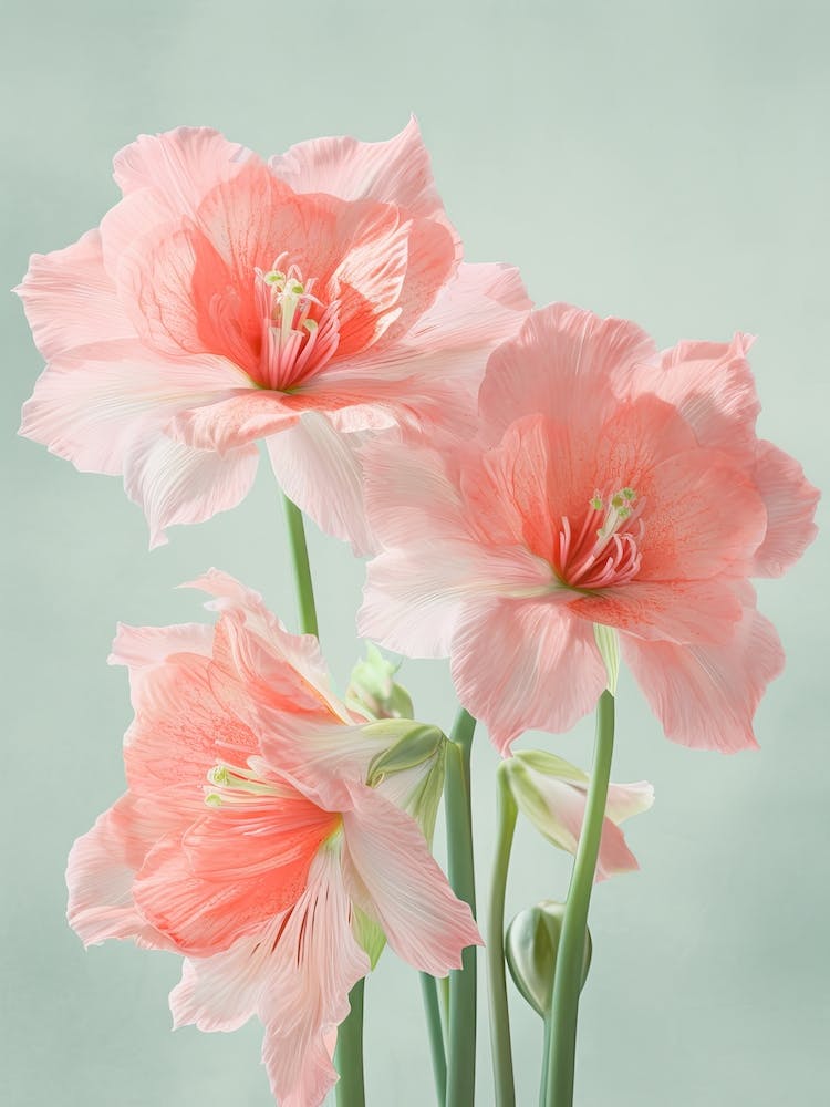 Fleurs d'Amaryllis Couleurs Acryliques Pastel 3