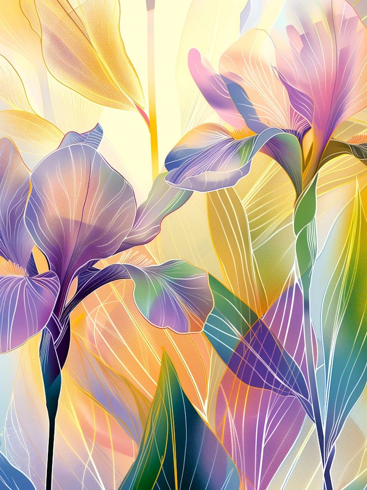 Irises flower nature art