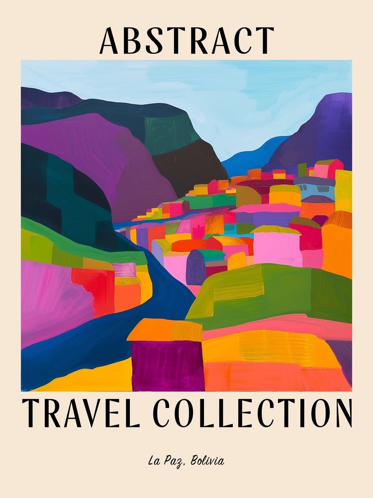 Abstrakte Reisesammlung Poster La Paz Bolivien 2