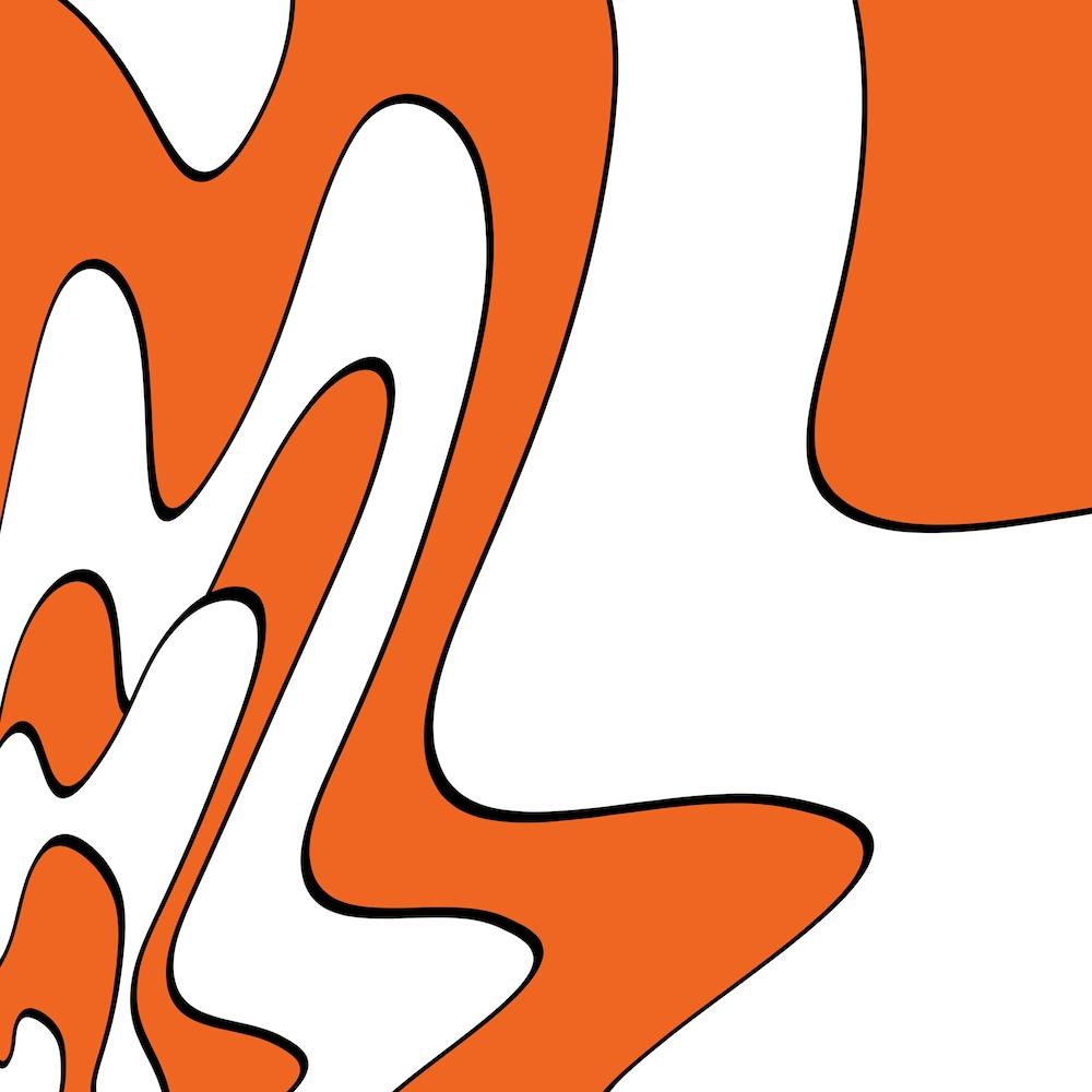 Abstract Orange And White Wavy Pattern